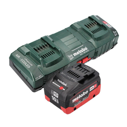 Kit de base Metabo 1x batterie 18 V 10,0 Ah LIHD + double chargeur + métaBOX