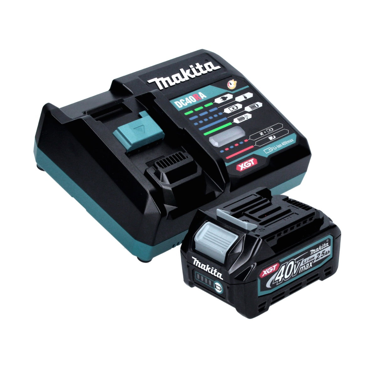 Makita GA 013 GD101 Akku Winkelschleifer 40 V max. 125 mm Brushless  XGT + 1x Akku 2,5 Ah + Ladegerät + Absaughaube + Makpac