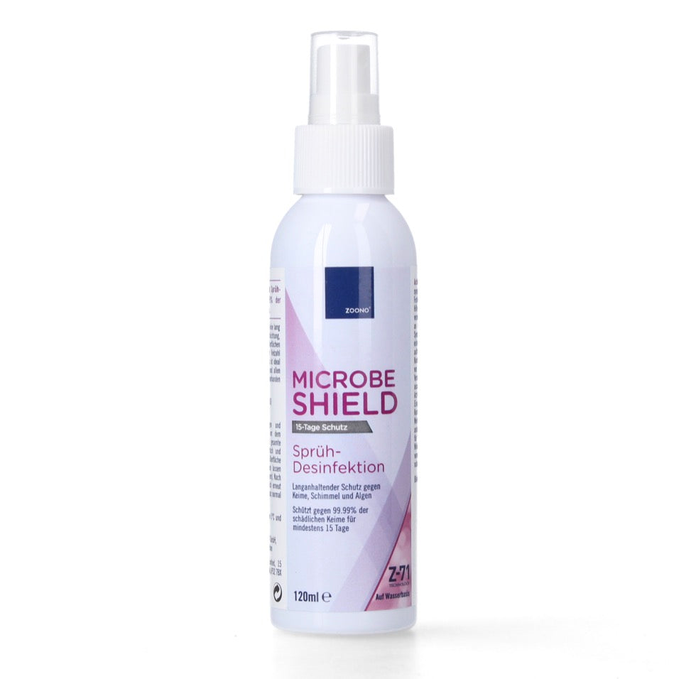 Zoono Z-71 Micobe Shield Flächendesinfektionsmittel 120 ml Schutz für mind. 15 Tage auf Oberflächen gegen 99,99 % aller Keime ( Zertifiziert nach PAS 2424 / EN13697 / EN1276 / EN1650 ) - Toolbrothers