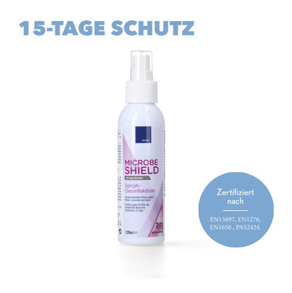 Zoono Z-71 Micobe Shield Flächendesinfektionsmittel 120 ml Schutz für mind. 15 Tage auf Oberflächen gegen 99,99 % aller Keime ( Zertifiziert nach PAS 2424 / EN13697 / EN1276 / EN1650 ) - Toolbrothers