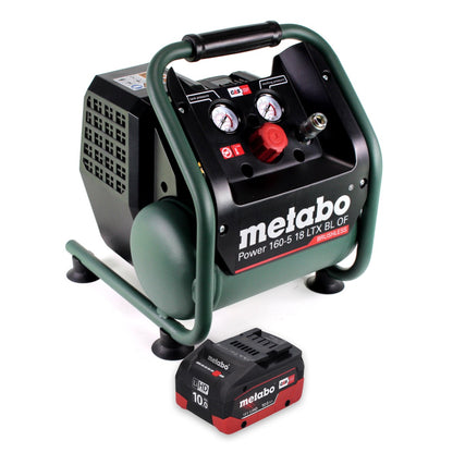 Compresseur à batterie Metabo Power 160-5 18 LTX BL OF 18 V 8,0 bar sans balais + 1x batterie 10,0 Ah - sans chargeur