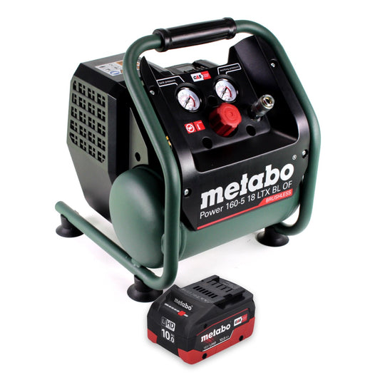 Metabo Power 160-5 18 LTX BL OF Akku Kompressor 18 V 8,0 bar Brushless + 1x Akku 10,0 Ah - ohne Ladegerät