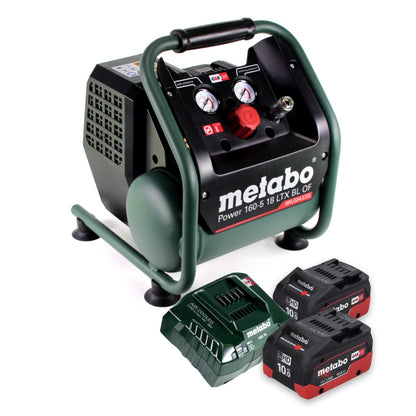 Metabo Power 160-5 18 LTX BL OF Akku Kompressor 18 V 8,0 bar Brushless + 2x Akku 10,0 Ah + Ladegerät
