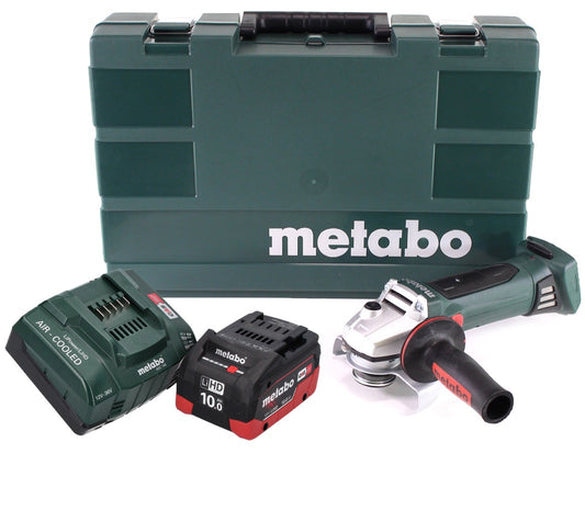 Metabo W 18 LTX 125 Meuleuse d'angle rapide 18 V 125 mm (602174860) + 1x batterie 10,0 Ah + chargeur + coffret