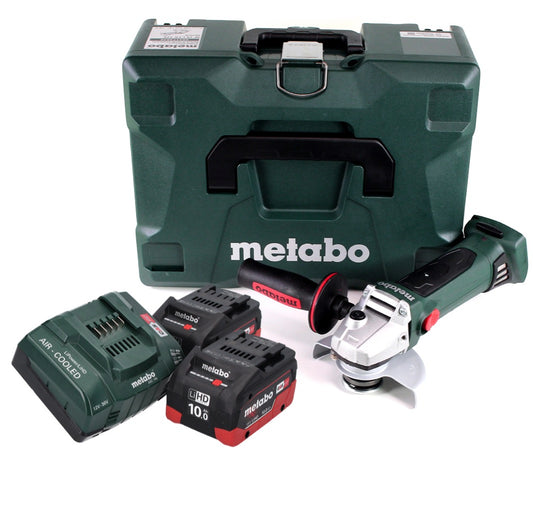 Metabo W 18 LTX 125 Quick Akku Winkelschleifer 18 V 125 mm ( 602174840 ) + 2x 10,0 Ah Akku + Ladegerät + MetaLoc