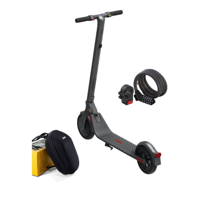 Ninebot by Segway Kick Scooter E22D E-Scooter Trottinette électrique 300 W 20 km/h + Serrure à combinaison KickScooter + Sacoche de guidon KickScooter