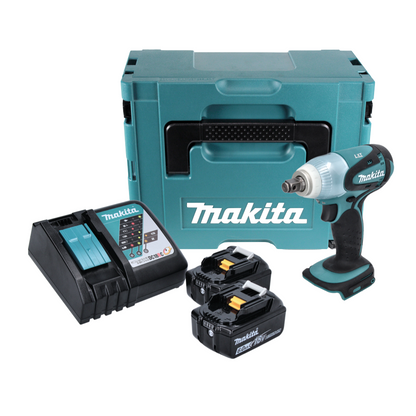 Makita DTW 251 RGJ Akku Schlagschrauber 18 V 230 Nm 1/2" + 2x Akku 6,0 Ah + Ladegerät + Makpac