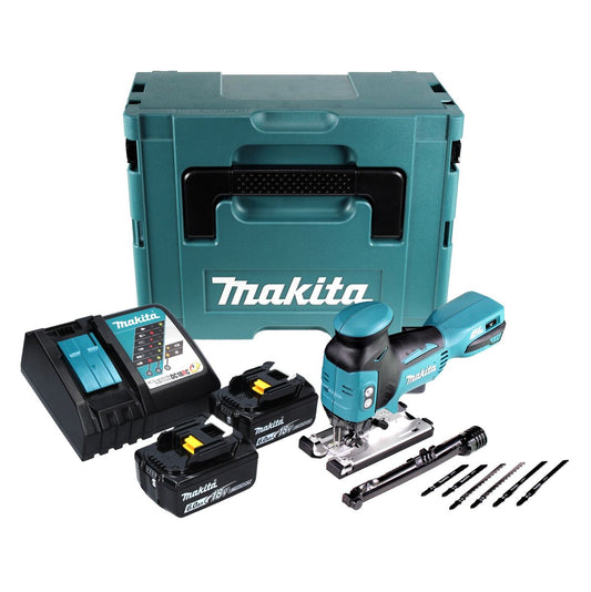 Makita DJV 181 RGJ scie sauteuse pendulaire sans balais à batterie 18 V + 2x batteries 6,0 Ah + chargeur + Makpac