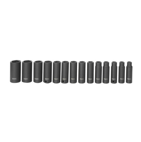 Rodcraft RS4114D jeu de douilles longues 1/2" 14 pièces. Clé à douille pour écrous CrMo résistants aux chocs de 10 à 27 mm (8951012357)