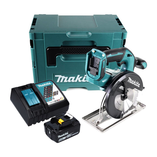 Makita DCS 551 RG1J scie circulaire à métaux sur batterie 18 V 150 mm sans balais + 1x batterie 6,0 Ah + chargeur + Makpac