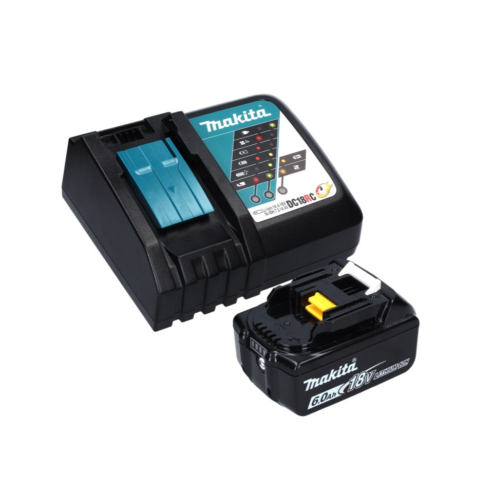 Makita DBN 600 RG1J cloueuse à tête d'emballage avec batterie 18 V + 1x batterie 6,0 Ah + chargeur + Makpac