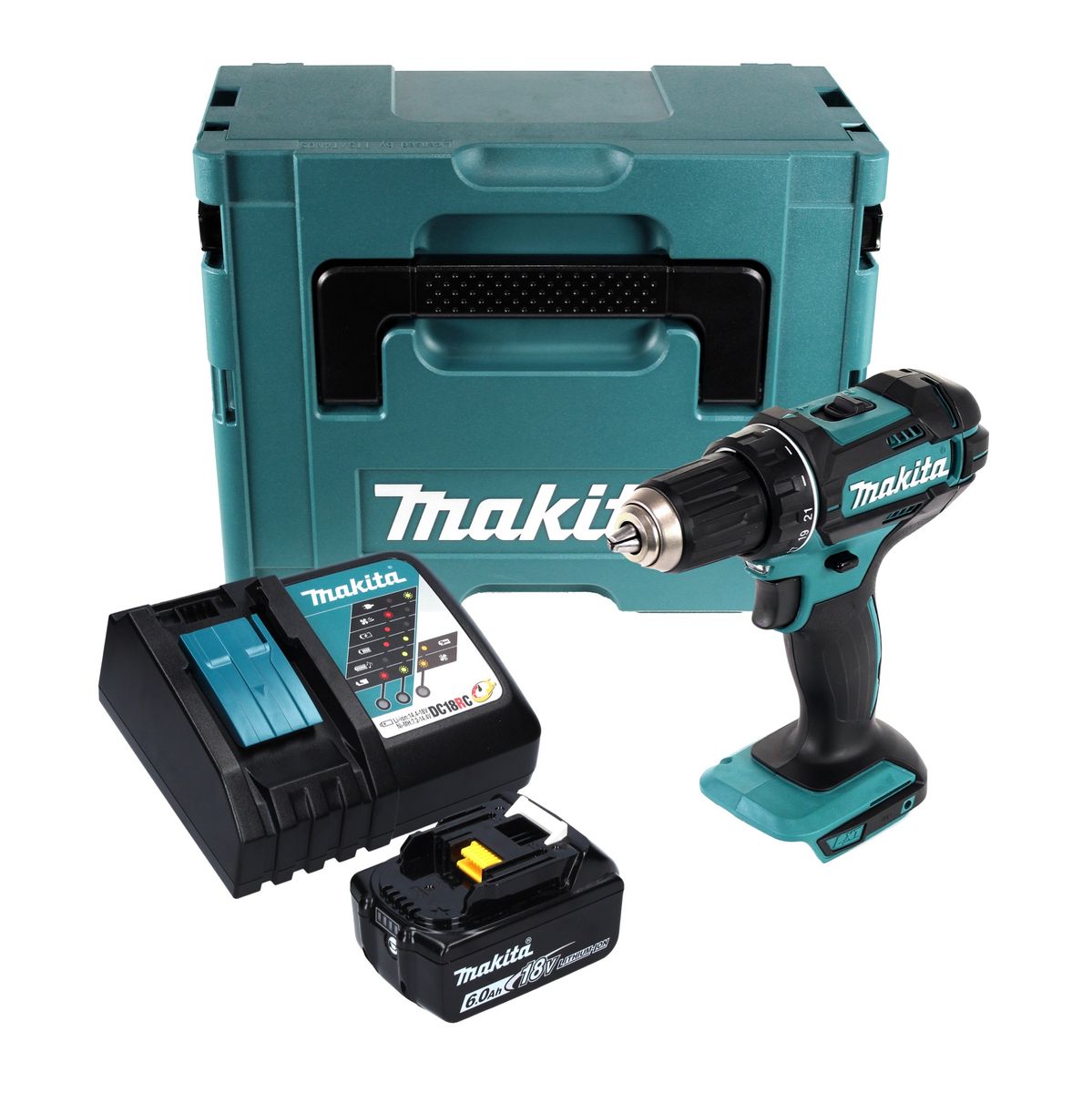 Makita DDF 482 RG1J Akku Bohrschrauber 18 V 62 Nm + 1x Akku 6,0 Ah + Ladegerät + Makpac - Toolbrothers