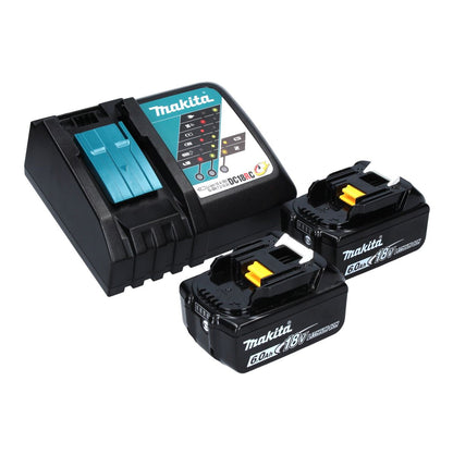 Makita DGA 458 RGJ Meuleuse d'angle sur batterie 18 V 115 mm sans balais + 2x batteries 6,0 Ah + chargeur + Makpac