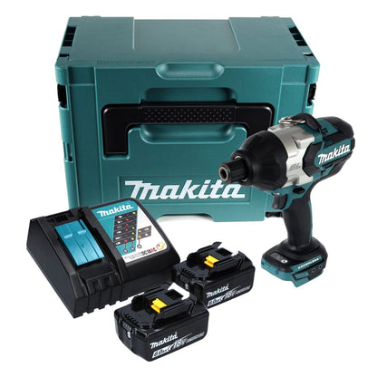 Makita DTW 800 RGJ Akku Schlagschrauber 18 V 7/16" 800 Nm Brushless + 2x Akku 6,0 Ah + Ladegerät + Makpac