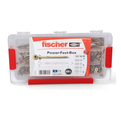 Fischer Power-Fast Box 245 tlg. 3,5 - 5 mm ( 667005 ) Senkkopf mit Torx Doppelgewinde galvanisch verzinkt, gelb passiviert