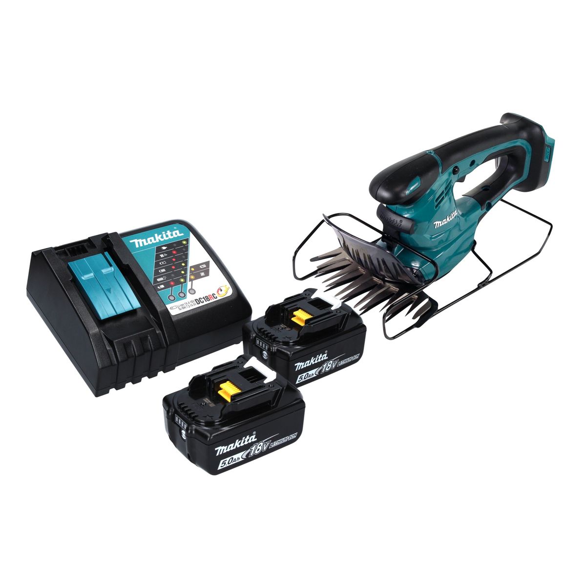 Makita DUM 168 RT Akku Grasschere 18 V + 2x Akku 5,0 Ah + Ladegerät