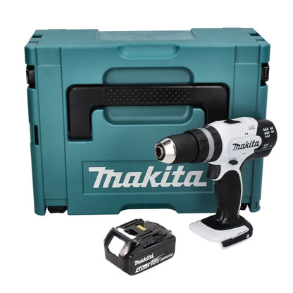 Makita DHP 453 M1J W perceuse à percussion sans fil blanc 18 V 42 Nm + 1x batterie 4,0 Ah + Makpac - sans chargeur