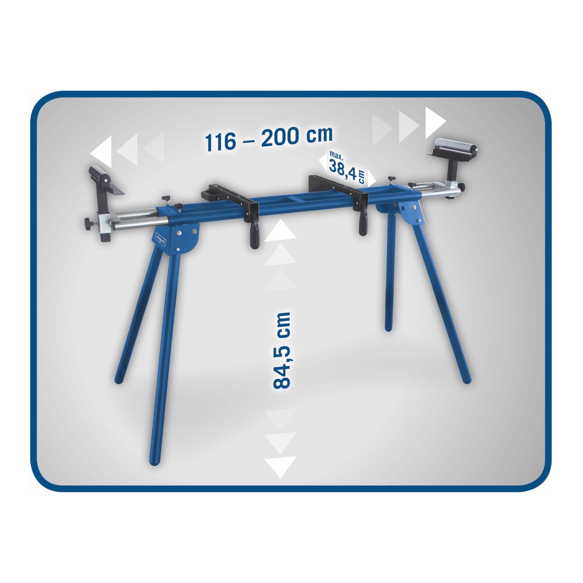 Scheppach HM254 Kapp Zugsäge 2000 W 255 mm + UMF 2000 Universal Kappsägen Untergestell 2 m + 1x 60 Z HW Sägeblatt + 1x 48 Z HW Sägeblatt