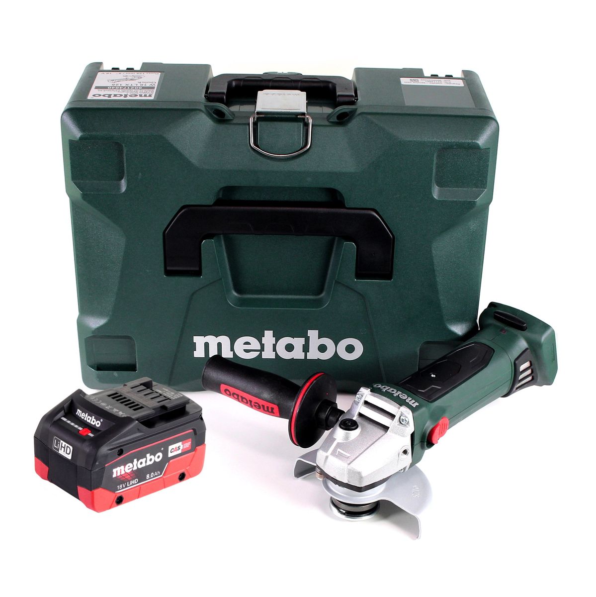 Metabo W 18 LTX 125 Quick Meuleuse d'angle sur batterie 18 V 125 mm + 1x batterie 8,0 Ah + MetaLoc - sans chargeur