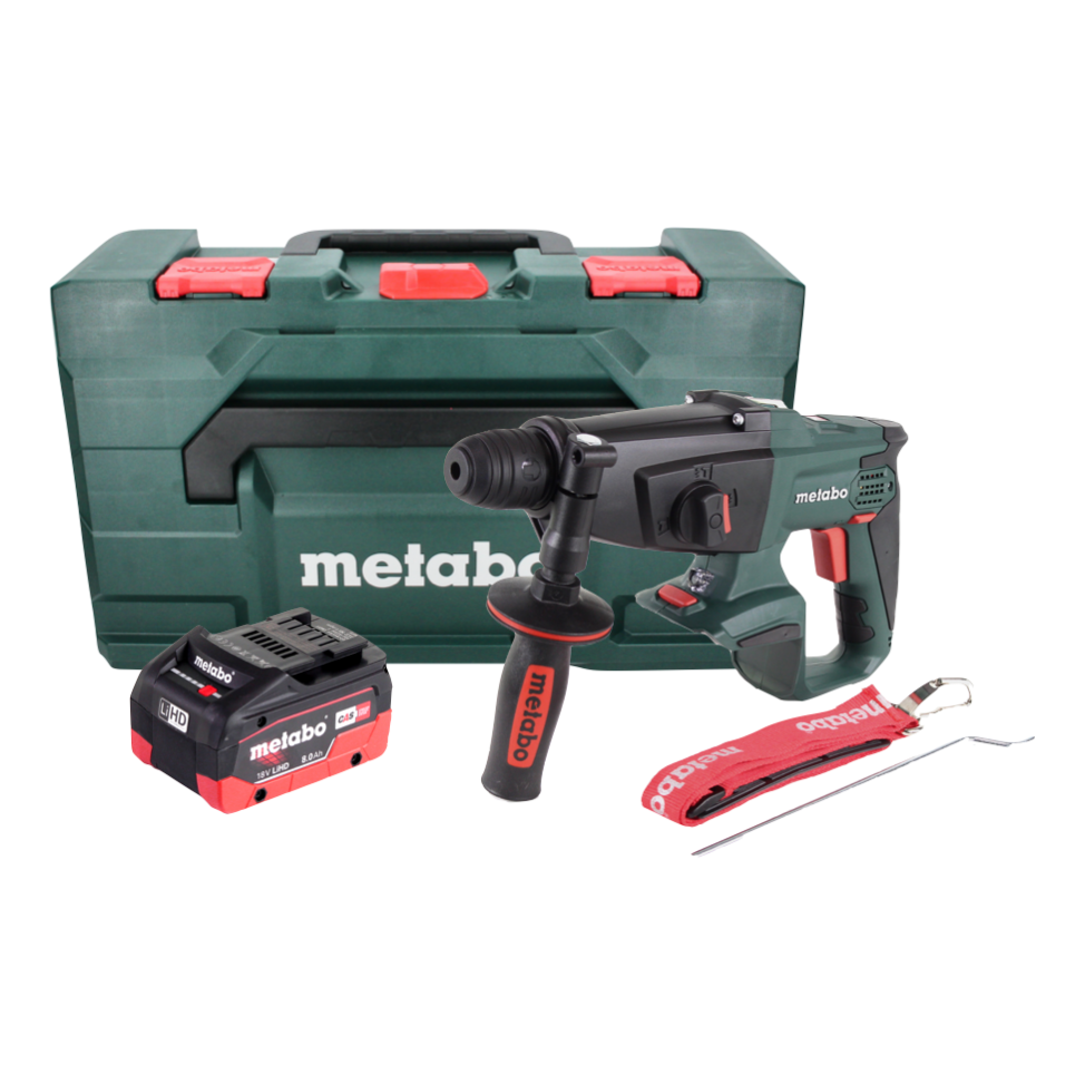 Metabo KHA 18 LTX Akku Kombihammer 18 V 2,2 J SDS Plus + 1x Akku 8,0 Ah + metaBOX - ohne Ladegerät