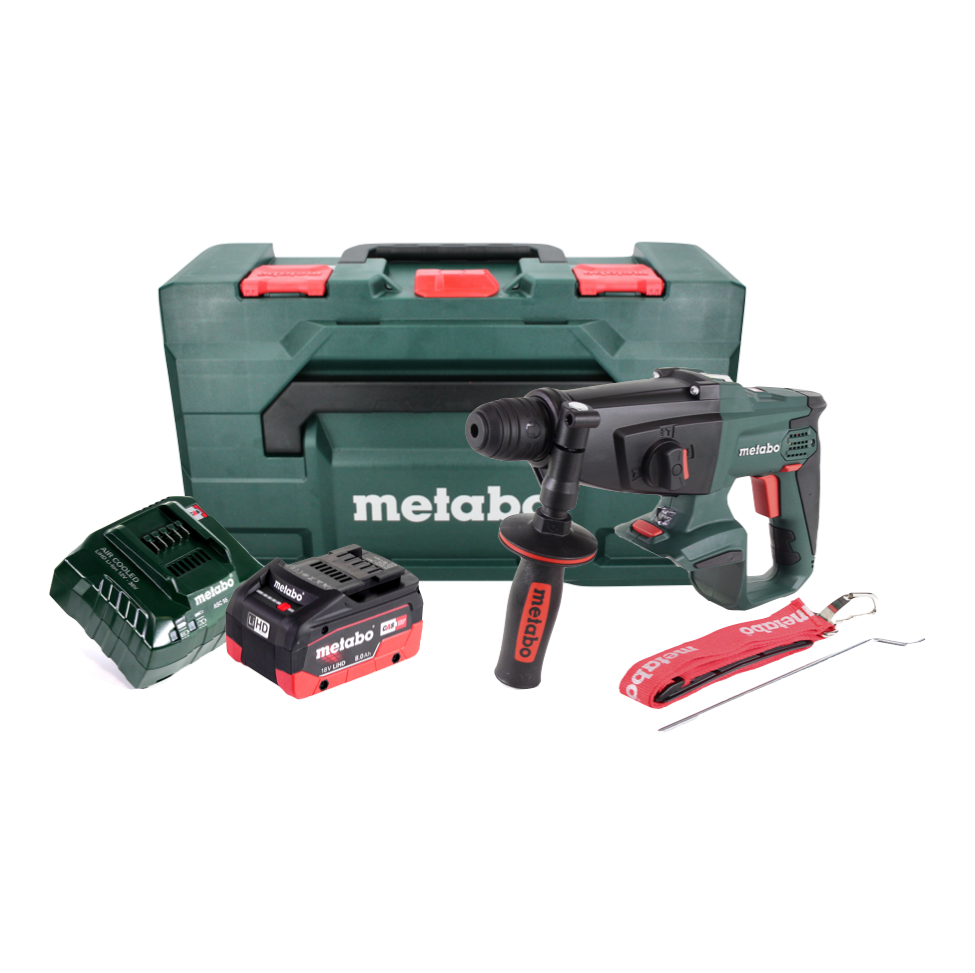 Metabo KHA 18 LTX Akku Kombihammer 18 V 2,2 J SDS Plus + 1x Akku 8,0 Ah + Ladegerät + metaBOX