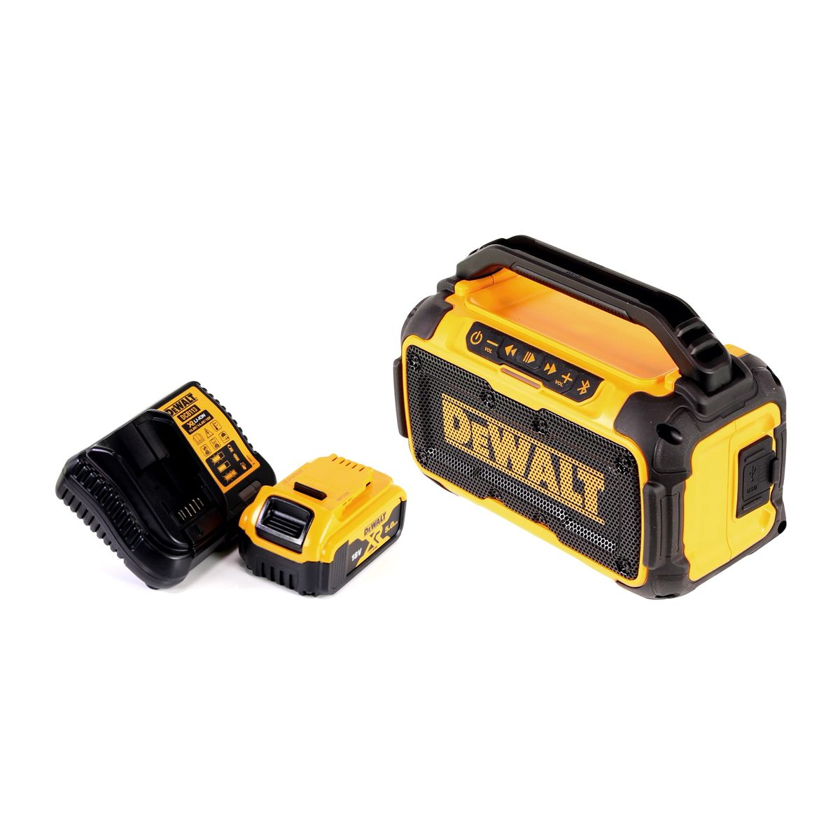 DeWalt DCR 011 P1 batterie haut-parleur Bluetooth 10,8 - 18 V + 1x batterie 5,0 Ah + chargeur