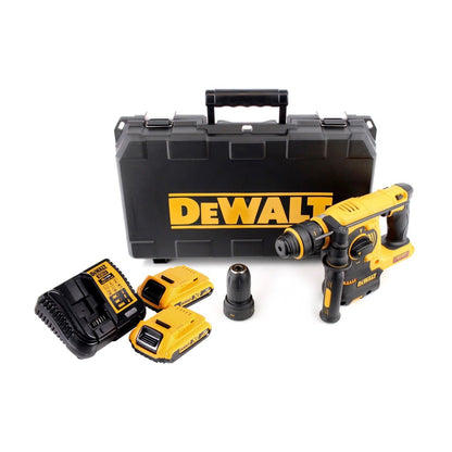 DeWalt DCH 254 D2 Akku Kombihammer 18 V 2.1 J SDS Plus + 2x Akku 2,0 Ah + Ladegerät + Wechselbohrfutter + Koffer