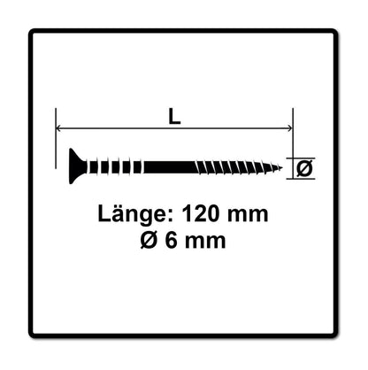 SPAX Justierschraube 6,0 x 120 mm 200 Stück ( 2x 161010601205 ) Justiergewinde mit Halterillen Flachkopf T-STAR Plus 4Cut WIROX