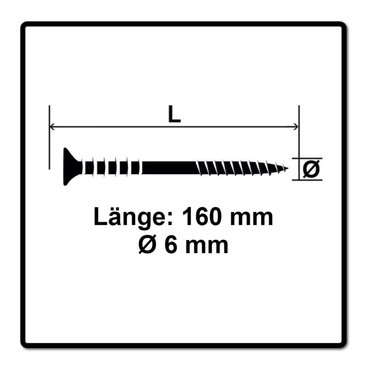 SPAX Justierschraube 6,0 x 160 mm 200 Stk ( 2x 161010601605 ) Justiergewinde mit Halterillen Flachkopf T-STAR Plus 4Cut WIROX