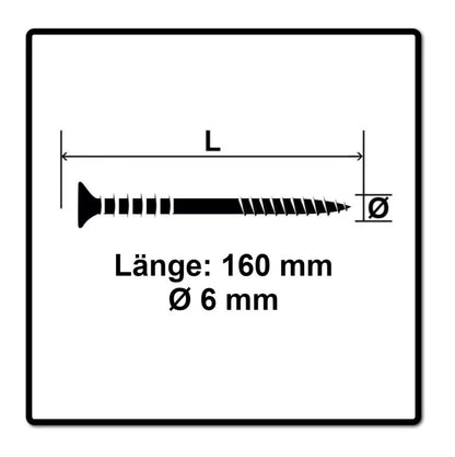 SPAX Justierschraube 6,0 x 160 mm 500 Stk ( 5x 161010601605 ) Justiergewinde mit Halterillen Flachkopf T-STAR Plus 4Cut WIROX