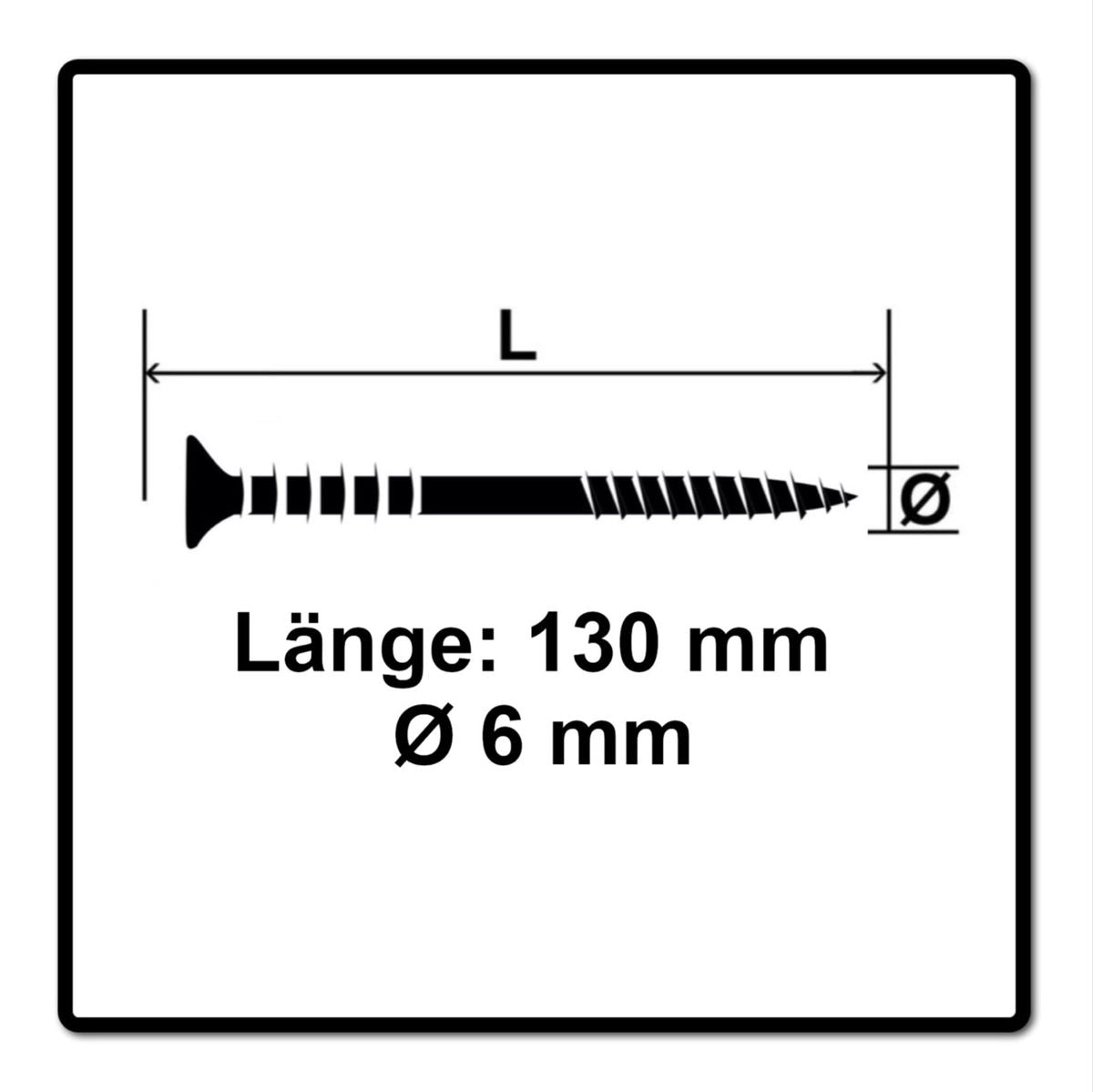 SPAX Justierschraube 6,0 x 130 mm 200 Stk ( 2x 161010601305 ) Justiergewinde mit Halterillen Flachkopf T-STAR Plus 4Cut WIROX - Toolbrothers