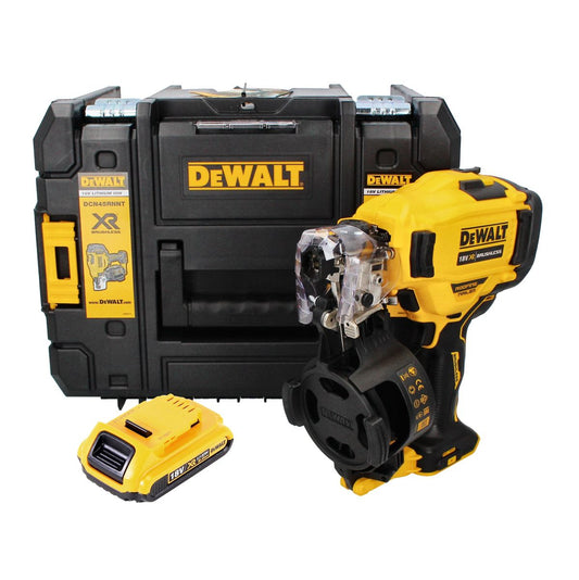 DeWalt DCN 45 RNNT Akku Nagler Coil Nailer 18 V 19 - 44 mm Brushless + 1x Akku 2,0 Ah + TSTAK - ohne Ladegerät