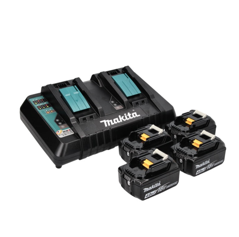 Kit combiné batterie Makita DLX 2140 PMJ 18 V avec DHP 482 62 Nm + DHS 710 190 mm + 4x batteries 4,0 Ah + double chargeur + 3x Makpac