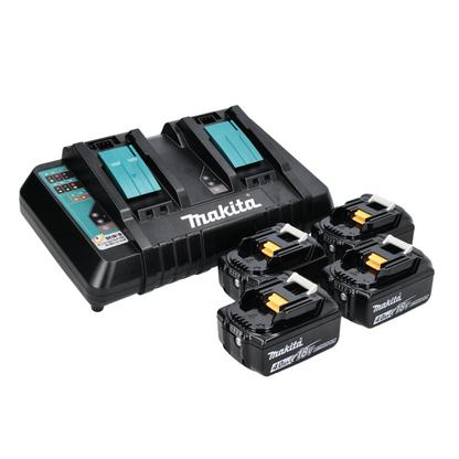 Makita DLX 2140 PMX Akku Kombo Kit 18 V mit DHP 482 62 Nm + DHS 710 190 mm + 4x Akku 4,0 Ah + Doppelladegerät + 1x Makpac + 2x Makbox