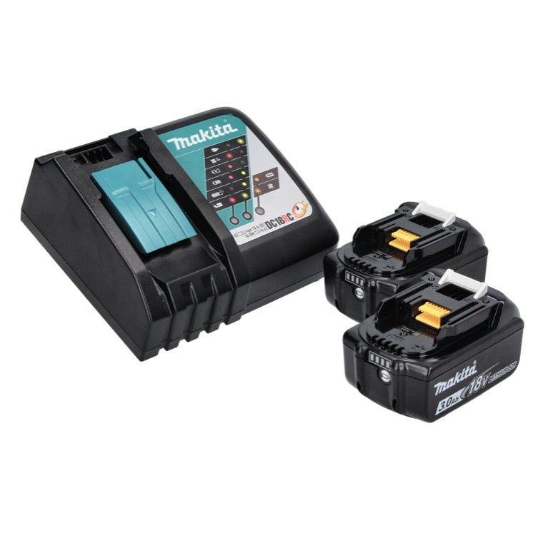 Makita DLX 2131 J kit combiné batterie 18 V avec DHP 482 blanc 62 Nm + DTD 152 165 Nm + 2x batterie 3,0 Ah + chargeur + Makpac