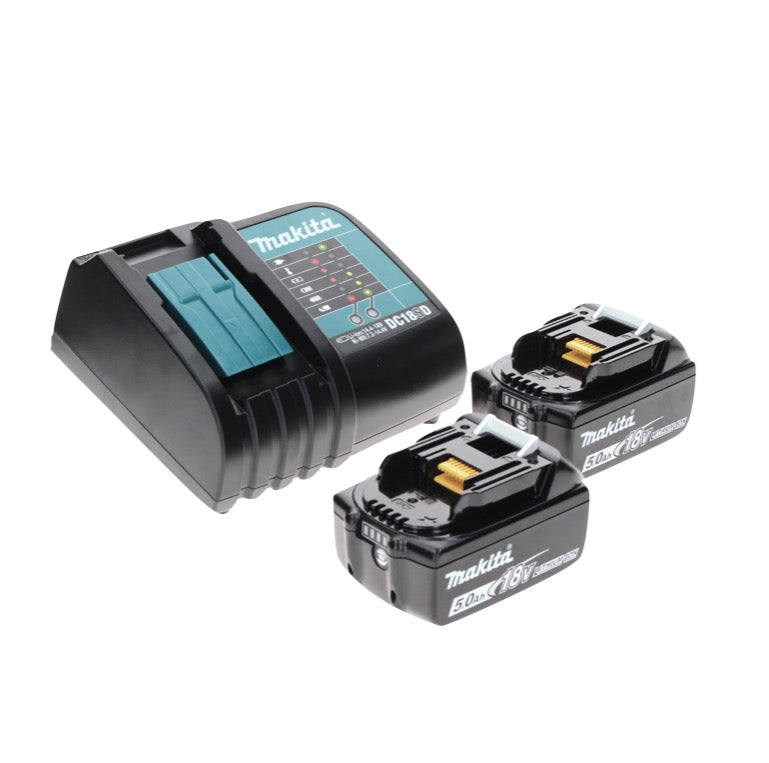 Makita DHP 482 STMX perceuse à percussion sans fil 18 V 62 Nm + clé à chocs DTD 152 165 Nm 1/4" + 2x batteries 5,0 Ah + chargeur + 2x Makbox + planche à roulettes