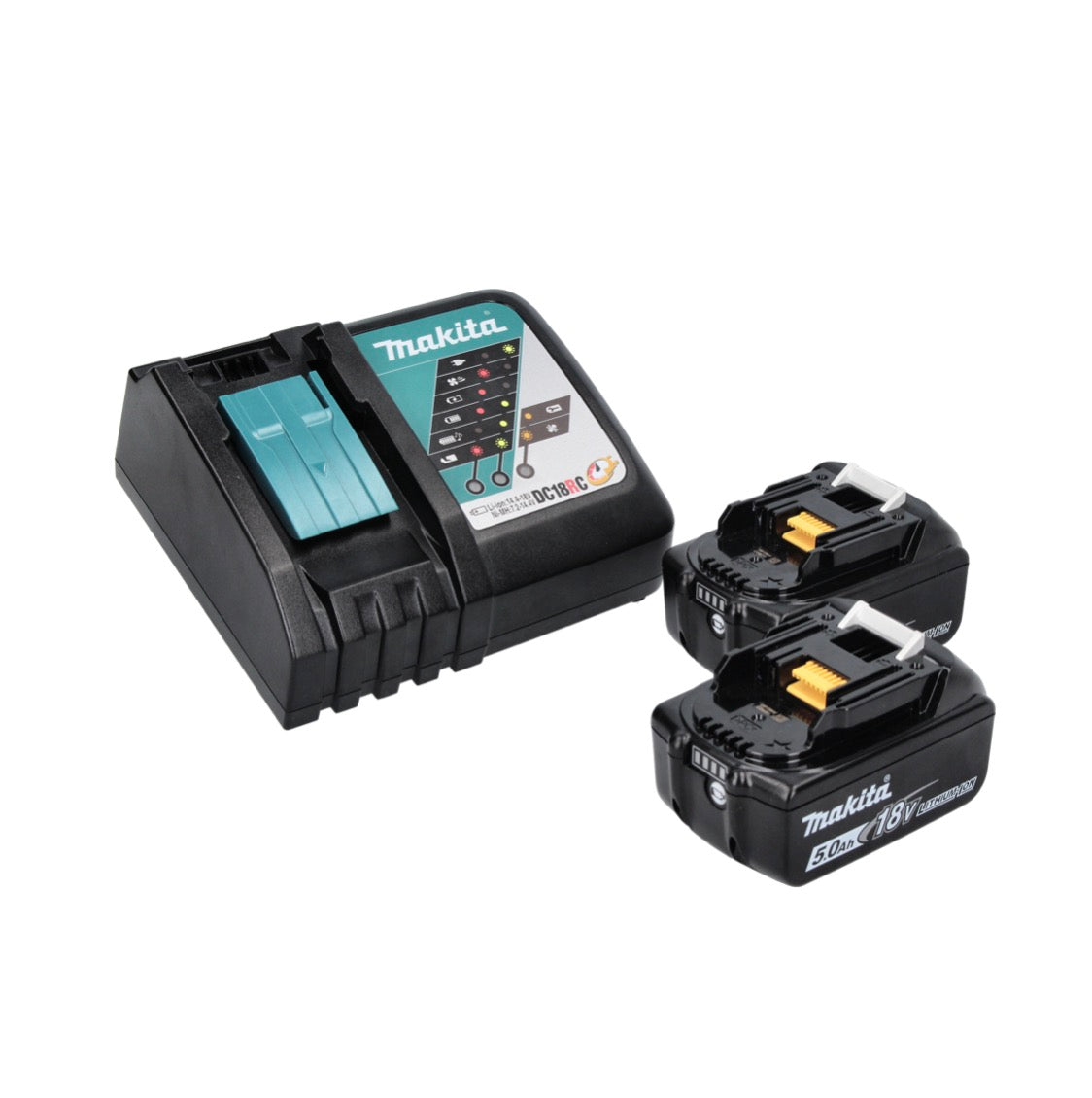 Kit combo batterie Makita DLX TMX avec DHP 482 + DJV 180 + DGA 504 + DHS 680 + DTD 152 + DJR 186 + DCL 180 + 2x batterie 5,0 Ah + chargeur + 4x Makbox + rouleau de transport