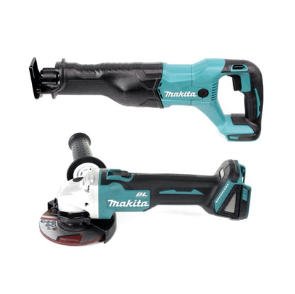 Makita DHP 482 STMX perceuse à percussion sans fil 18 V 62 Nm + meuleuse d'angle DGA 504 125 mm + scie alternative DJR 186 + scie circulaire portative DHS 680 165 mm + 2x batteries 5,0 Ah + chargeur + 3x Makbox + planche à roulettes