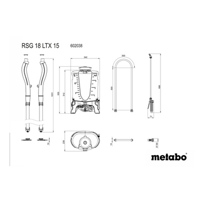 Metabo RSG 18 LTX 15 Akku Rückensprühgerät 18 V 15 L 3,0 Bar Solo ( 602038850 ) - ohne Akku, ohne Ladegerät