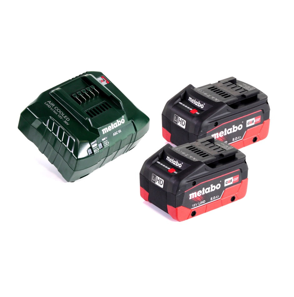 Metabo AHS 18-65 V Akku Heckenschere 18 V 63 cm + 2x Akku 8,0 Ah + Ladegerät