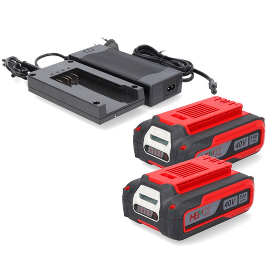 Kit de démarrage de batterie Henx 2x batterie Li-Ion 40 V 5,0 Ah (2x H36B50) + chargeur standard (H36MC100)