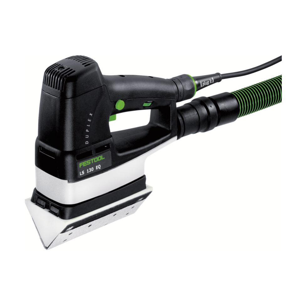 Festool LS 130 EQ-Plus Linearschleifer DUPLEX 260 Watt 133 x 80 mm + 1x Radius Profilschuh R10 + 400x Schleifstreifen + Systainer