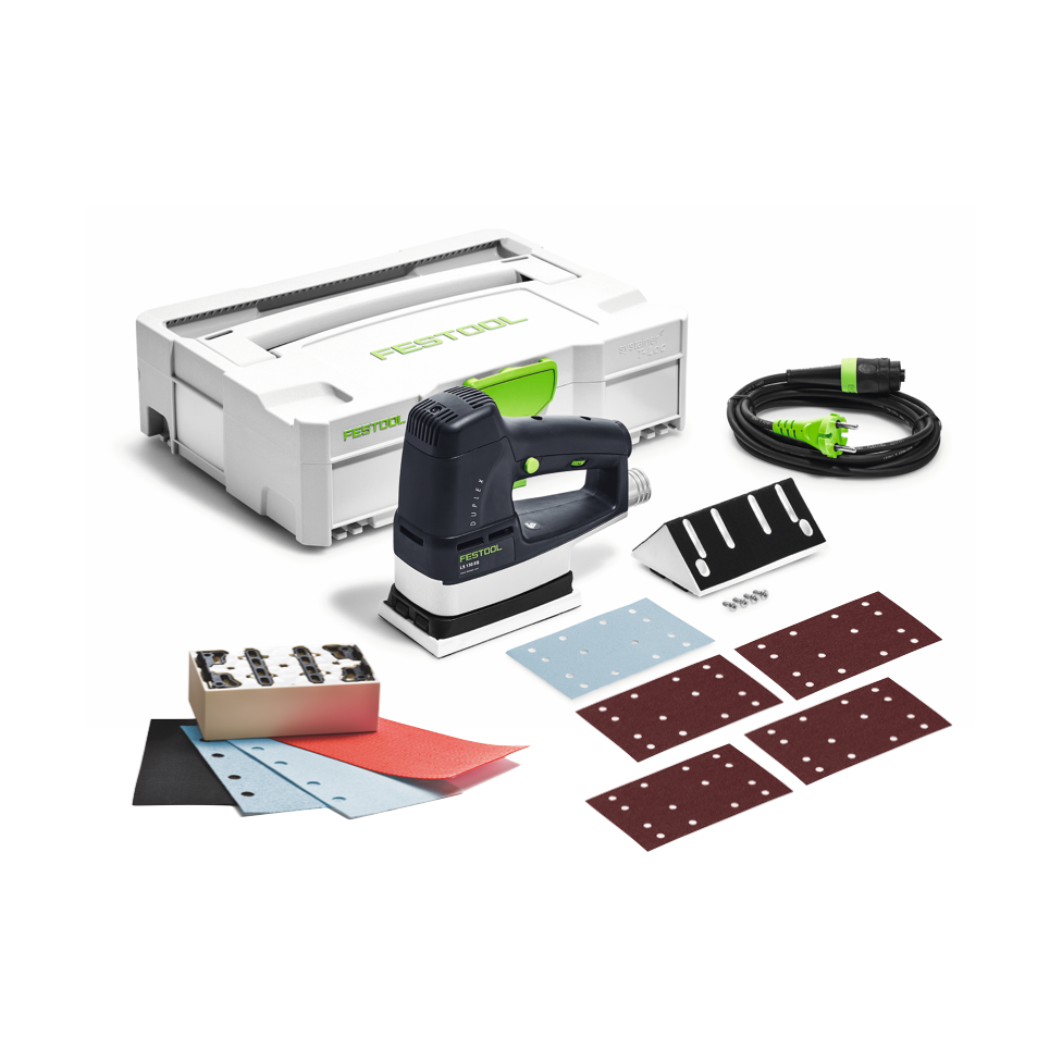 Ponceuse linéaire Festool LS 130 EQ-Plus DUPLEX 260 watts 133 x 80 mm + 1x kit à monter soi-même sabot profilé + 200x bandes abrasives + systainer