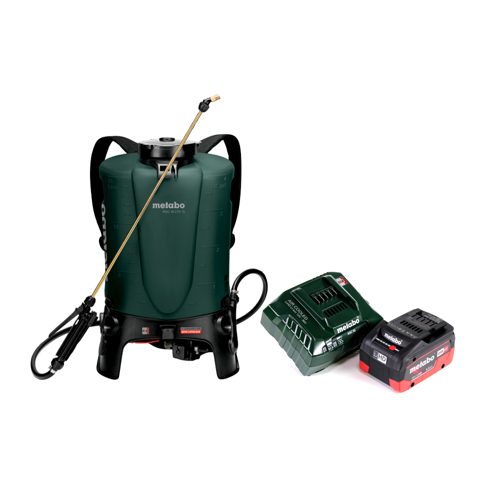 Pulvérisateur à dos à batterie Metabo RSG 18 LTX 15 18 V 15 L 3,0 bar + 1x batterie 5,5 Ah + chargeur