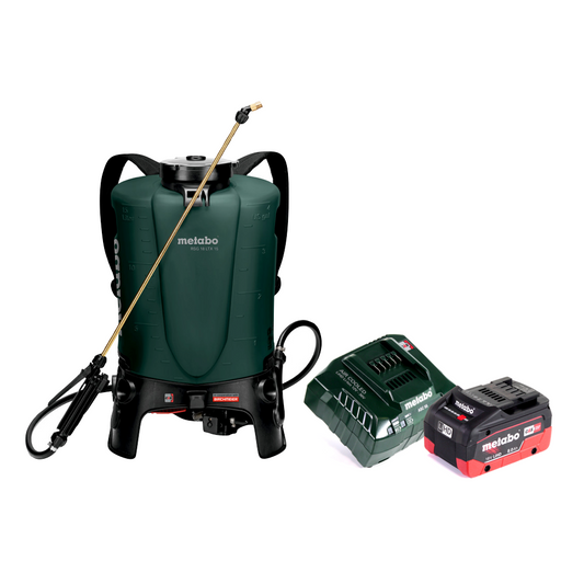 Pulvérisateur à dos à batterie Metabo RSG 18 LTX 15 18 V 15 L 3,0 bar + 1x batterie 8,0 Ah + chargeur