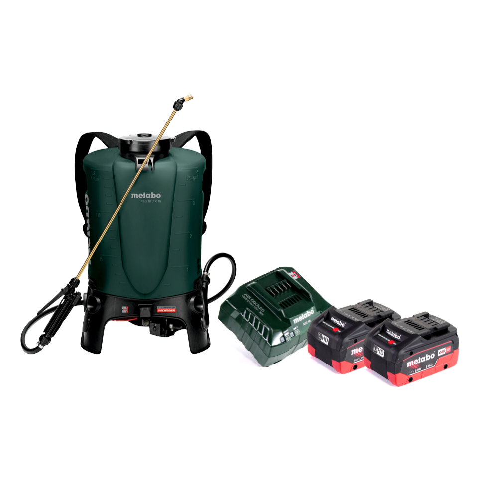 Pulvérisateur à dos à batterie Metabo RSG 18 LTX 15 18 V 15 L 3,0 bar + 2x batterie 8,0 Ah + chargeur