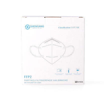 Shengang 10x FFP2 Maske CE zertifiziert Apotheken konform Mund Atem Nasen Schutz 5-Lagig ISO9001:2015 / EN149 2001 A1:2009 - Toolbrothers