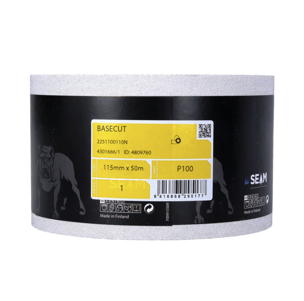 Papier abrasif Mirka BASECUT 115 mm x 50 m Rouleau abrasif P100 (2251100110N) papier abrasif universel