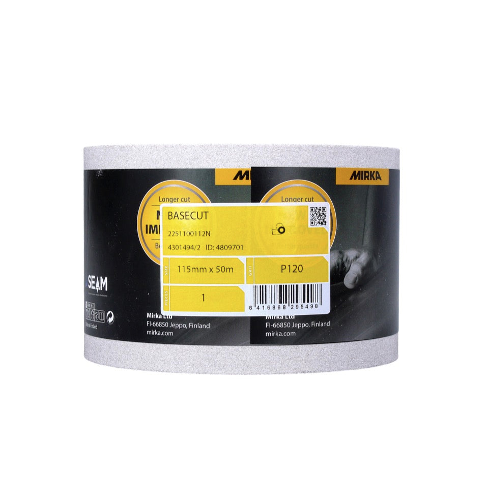 Mirka BASECUT Schleifpapier 115 mm x 50 m P120 2x Schleifrolle ( 2x 2251100112N ) Universal Schleifpapier