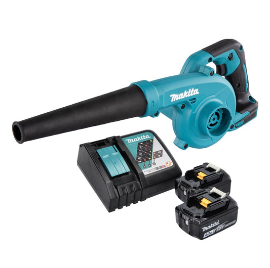 Souffleur de feuilles Makita DUB 185 RM sur batterie 18 V + 2x batteries 4,0 Ah + chargeur